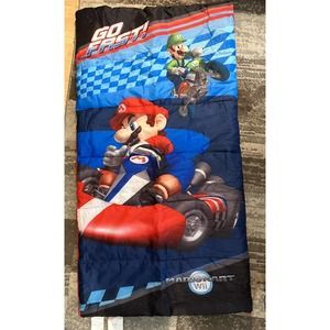 Mario Kart Nintendo Kids Sleeping Bag 54"x29" Luigi Go Cart 2011